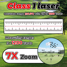Load image into Gallery viewer, Golf Range Finder with Slope -1200 Yards Laser Rangefinder for Golf &amp; Hunting,7X Magnification,Flag Locking Vibration,USB-C Rechargeable &amp; Magnet Stripe,Best Golf Accessories Gift with Hard Shell Case